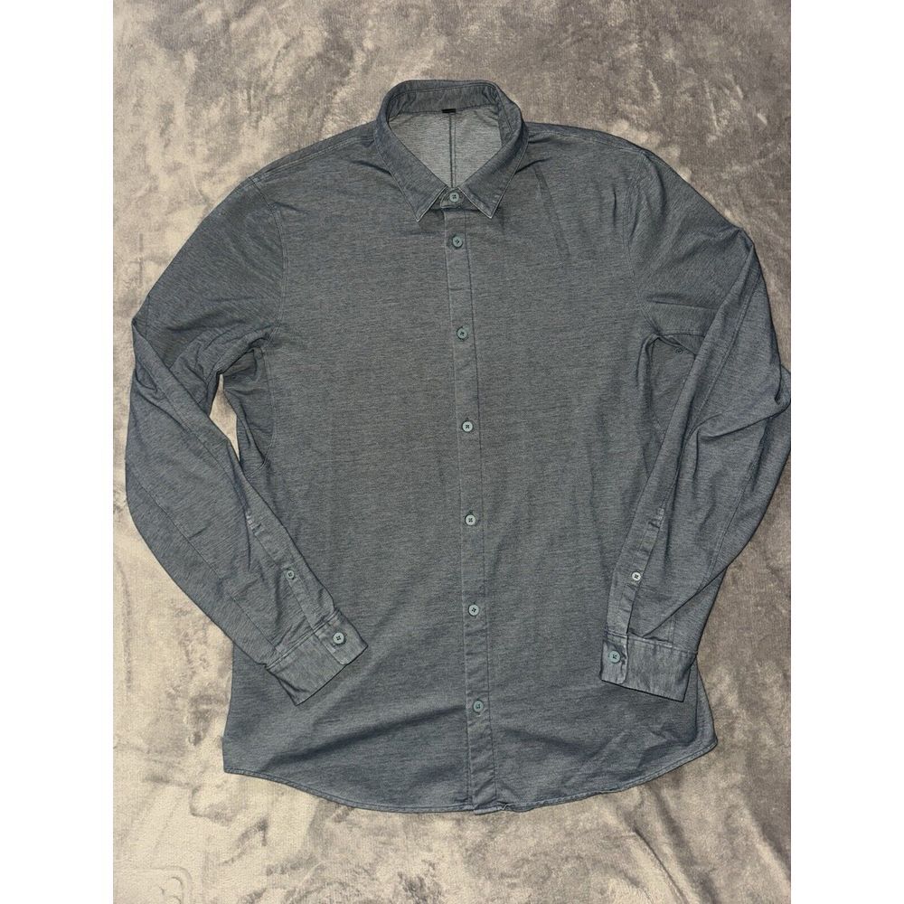 Lululemon Men's Shirt Blue‎ Performance Commission Vented Live In Practice Sz M